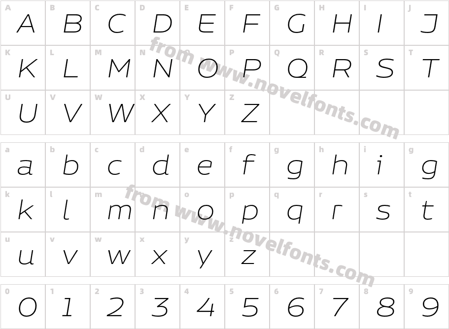 Niemeyer Ultra Light ItCharacter Map