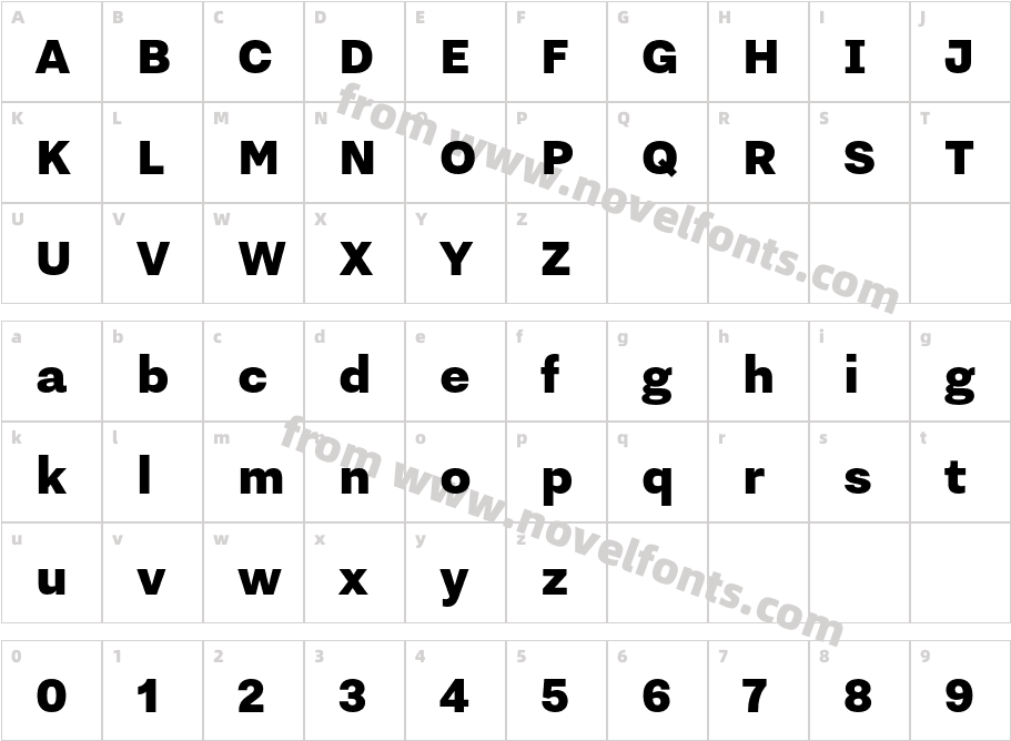 Nitti Grotesk BlackCharacter Map