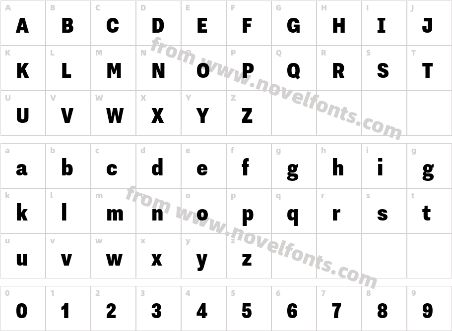 Nitti Grotesk Cond BlackCharacter Map