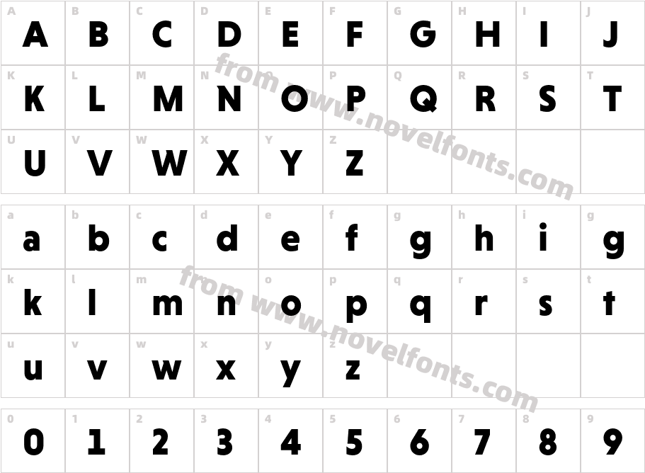 Niveau Grotesk BlackCharacter Map