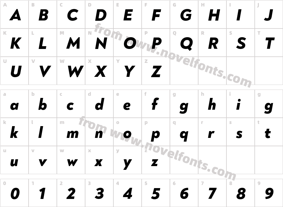 Noah Grotesque Trial Heavy ItalicCharacter Map