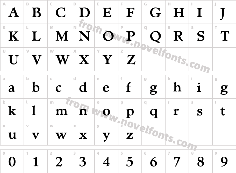 MinisterEF-BoldCharacter Map