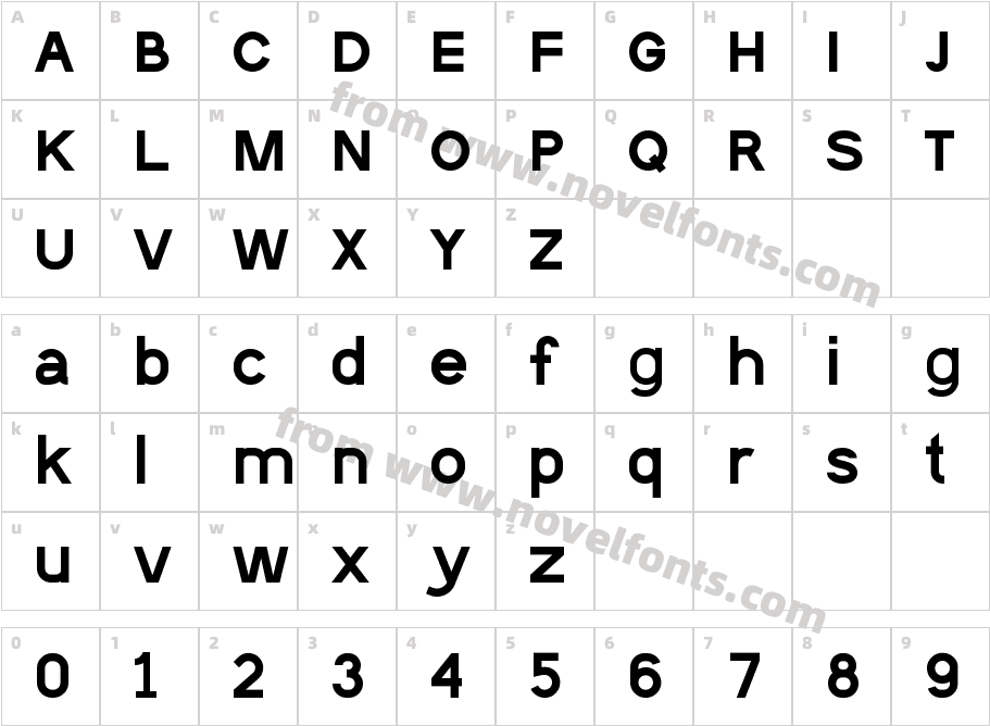Noev BoldCharacter Map