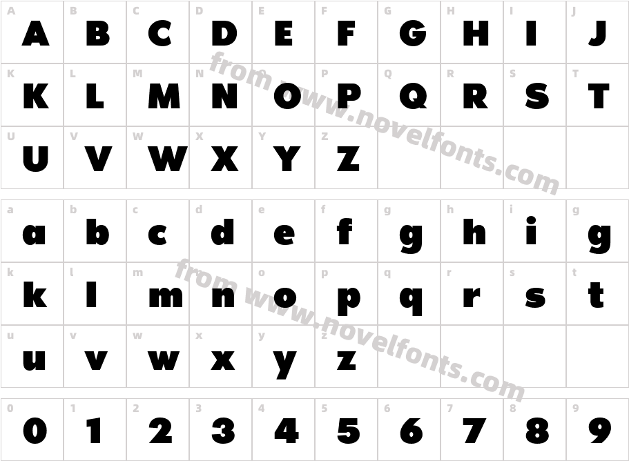 Noir Pro HeavyCharacter Map