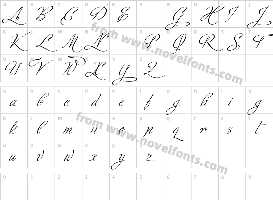 Ministry Script Stylistic HFFCharacter Map