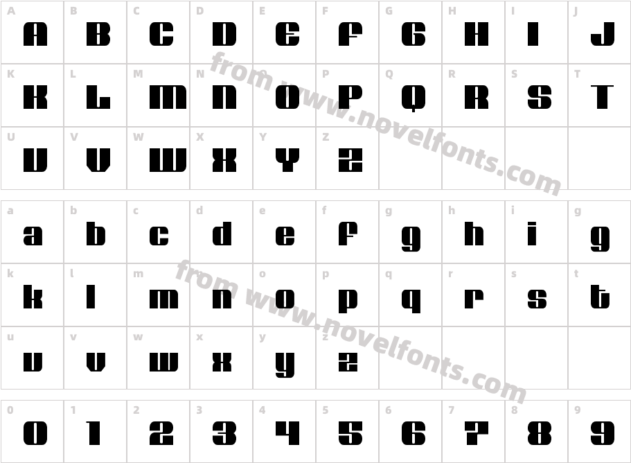 Nolo Contendre CondensedCharacter Map
