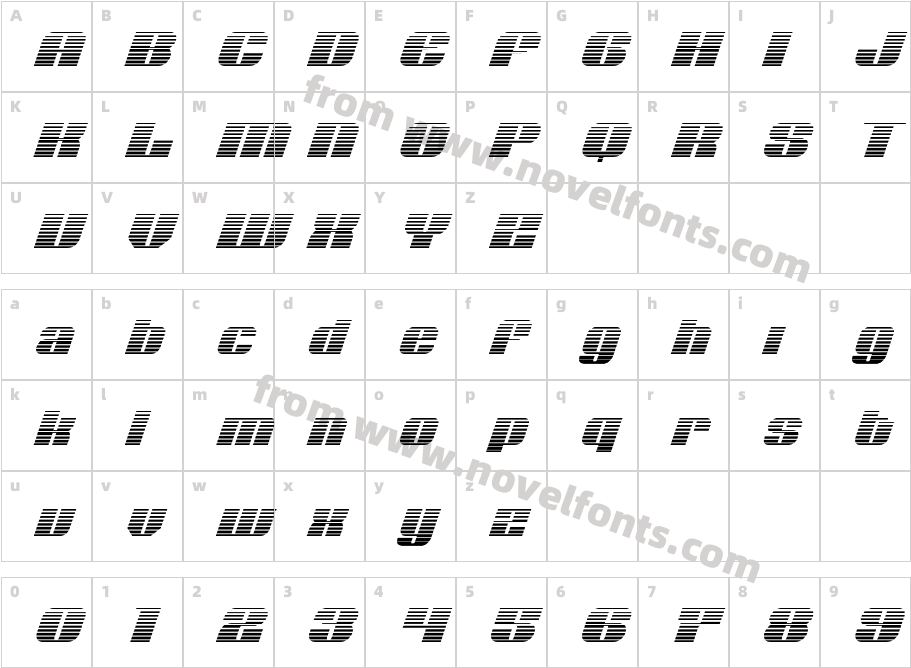 Nolo Contendre Gradient ItalicCharacter Map