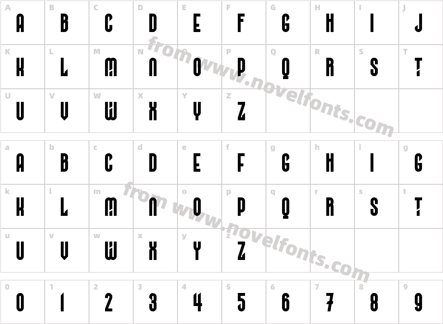 Nomad BoldCharacter Map