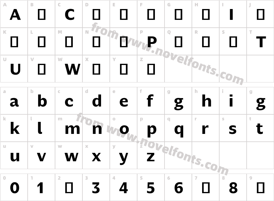Nomada Sans BoldCharacter Map
