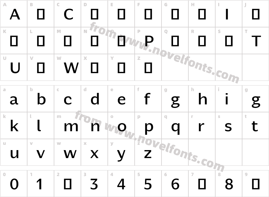 Nomada Sans MediumCharacter Map