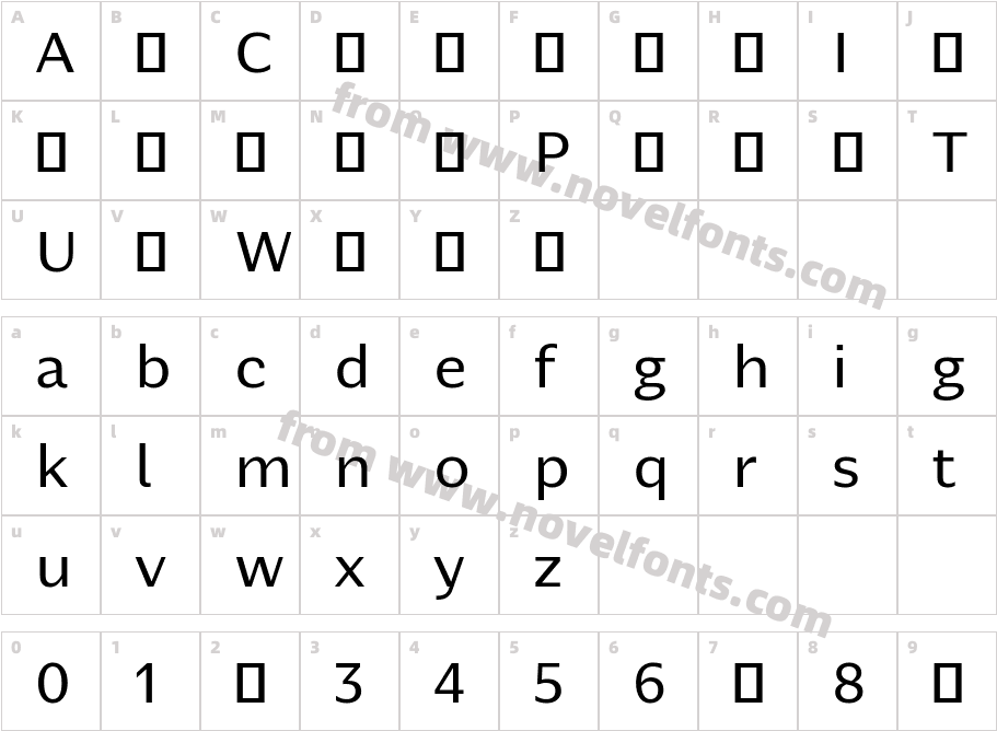 Nomada Sans RegularCharacter Map