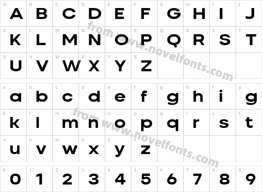 Nominee Extra Bold ExtendedCharacter Map