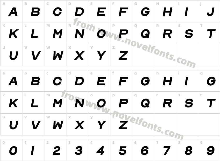 Nord Bold ItalicCharacter Map