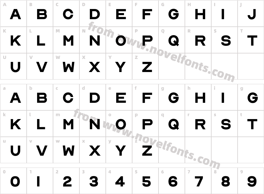 Nord BoldCharacter Map