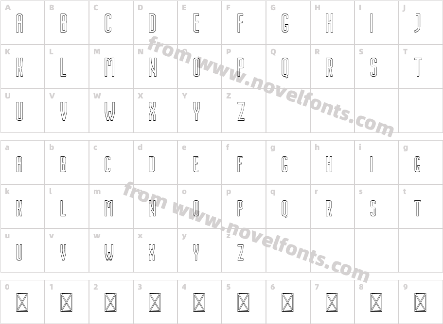 Nordin Free OutlineCharacter Map
