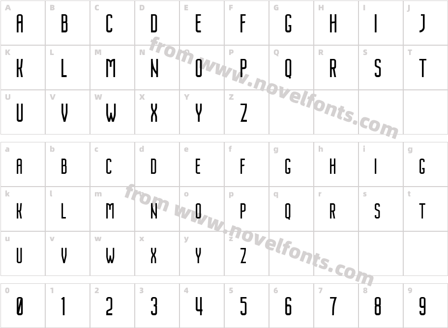 Nordin RegularCharacter Map