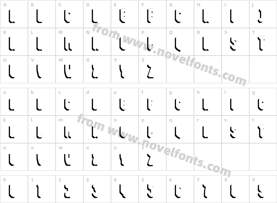 Nordin Shadow LeftCharacter Map