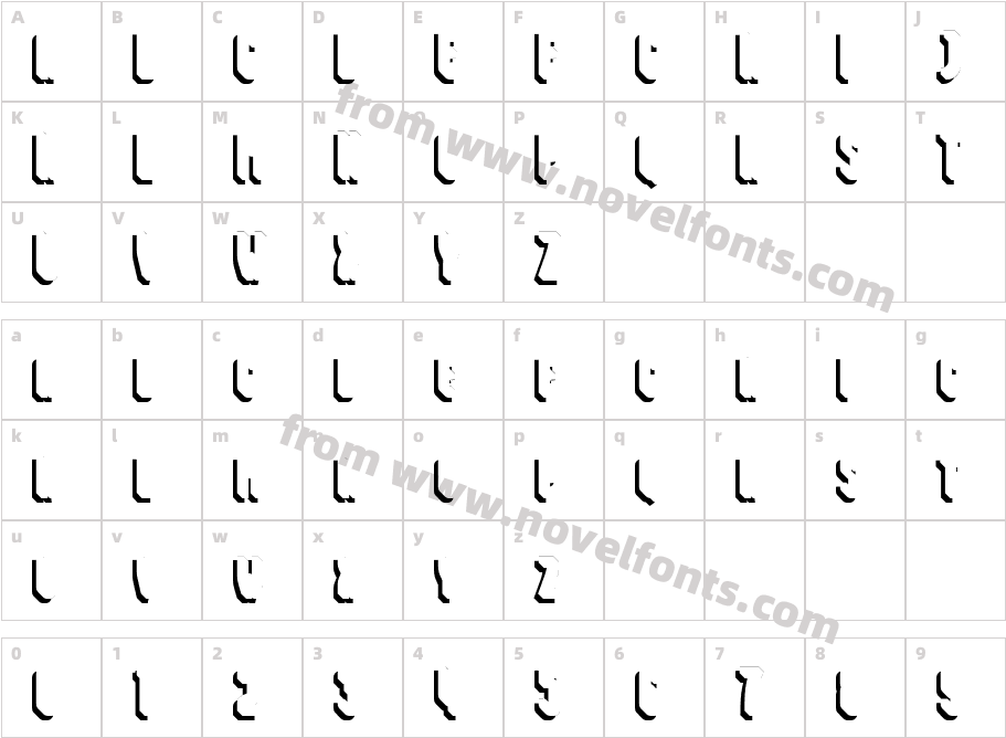 Nordin Shadow LeftCharacter Map