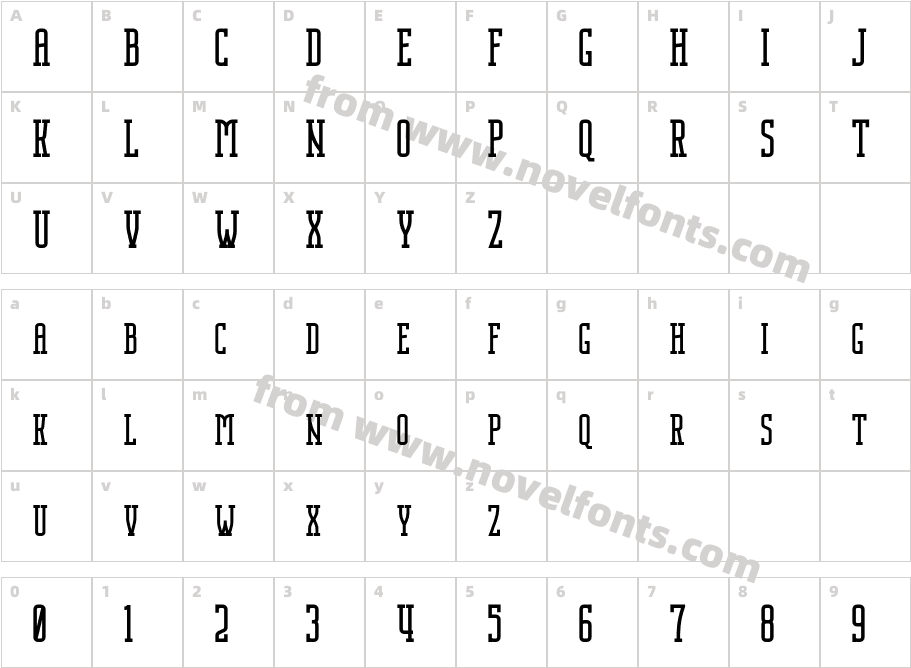 Nordin SlabCharacter Map