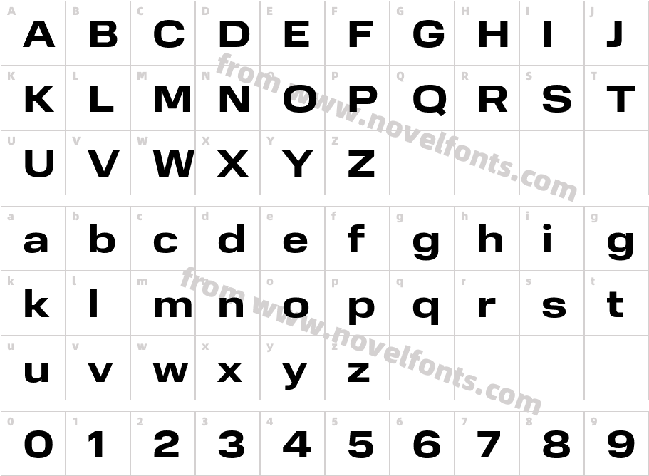 Normalidad Wide BoldCharacter Map