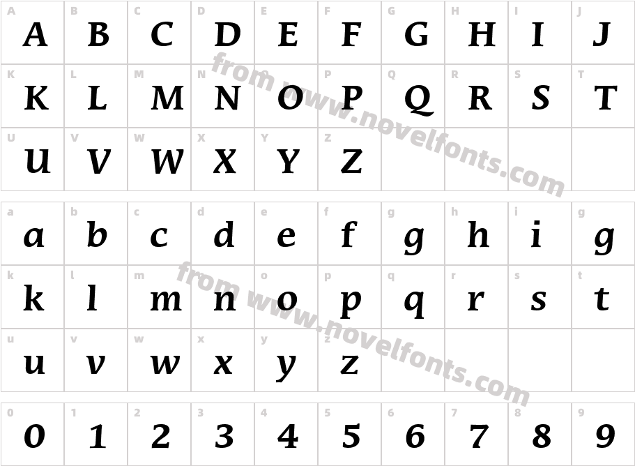 Mirarae BT BoldCharacter Map