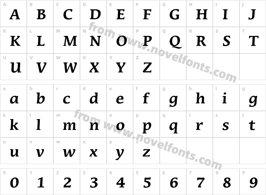 MiraraeBT-BoldCharacter Map