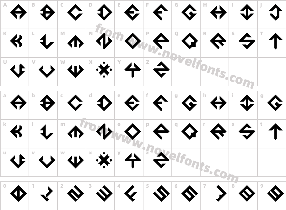 North Square RegularCharacter Map