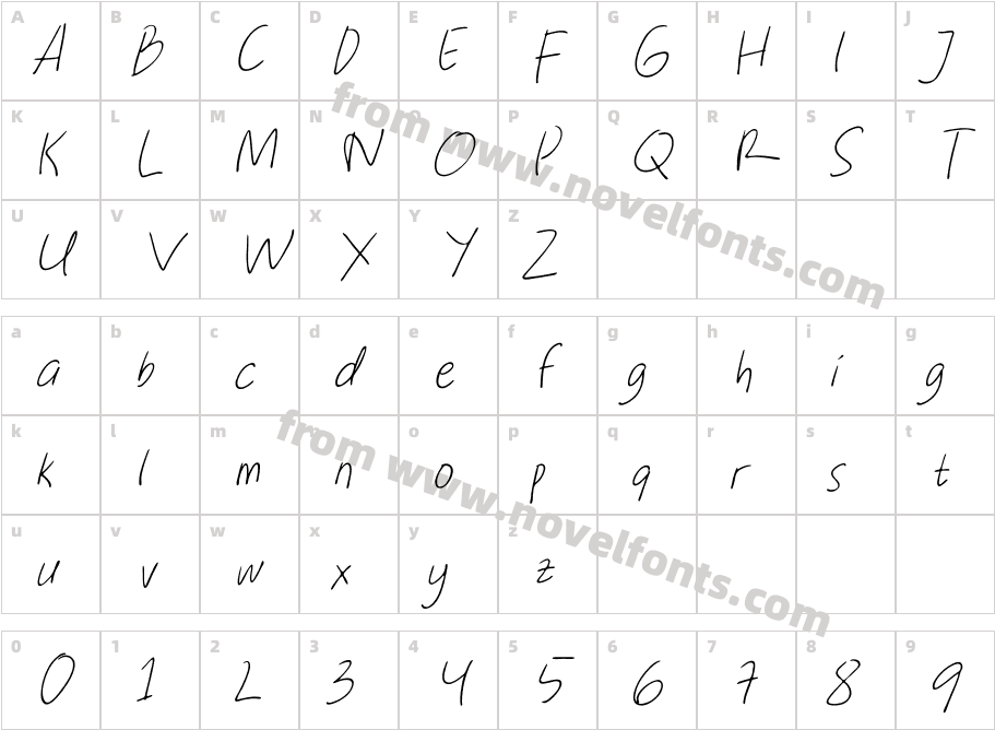 Note Saia ItalicCharacter Map