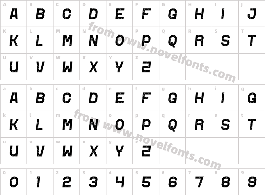 Nothice RegularCharacter Map