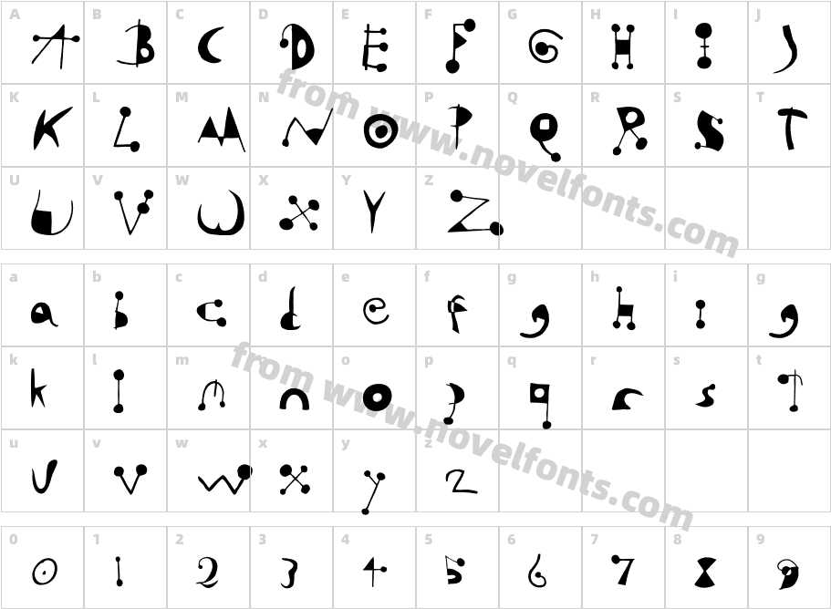 MiroRegularCharacter Map