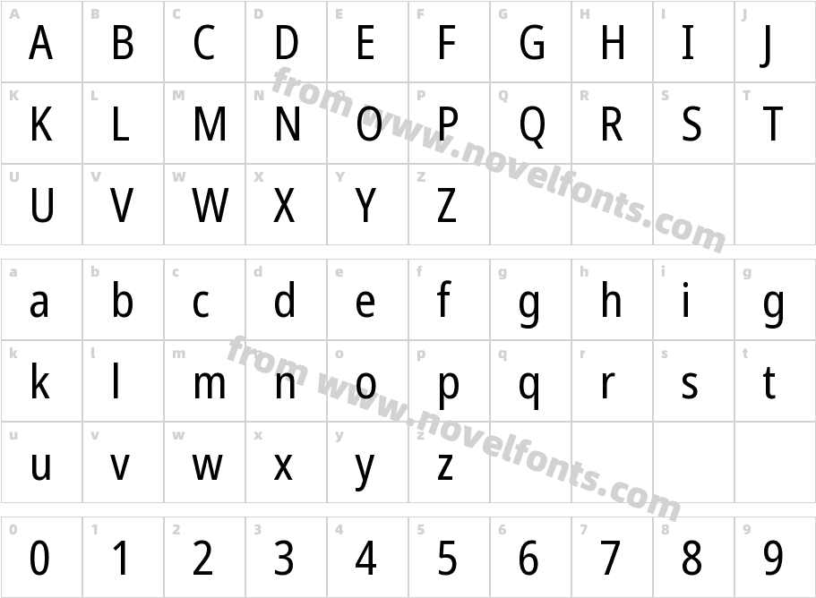 Noto Sans CondensedCharacter Map