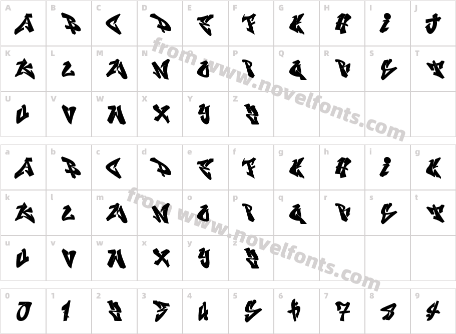 Notress GraffitiCharacter Map