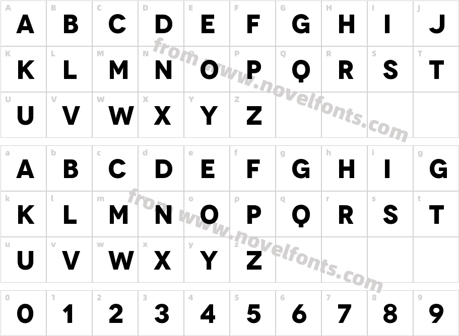 Novecento BoldCharacter Map