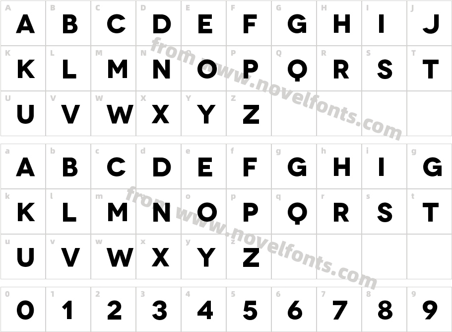 Novecento Wide BoldCharacter Map