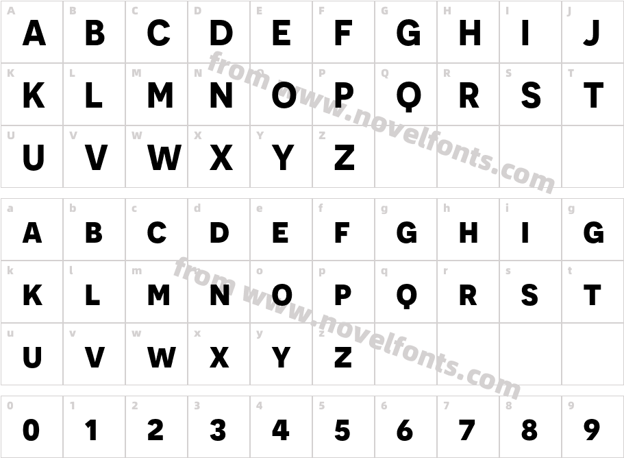 Novecento sans BoldCharacter Map