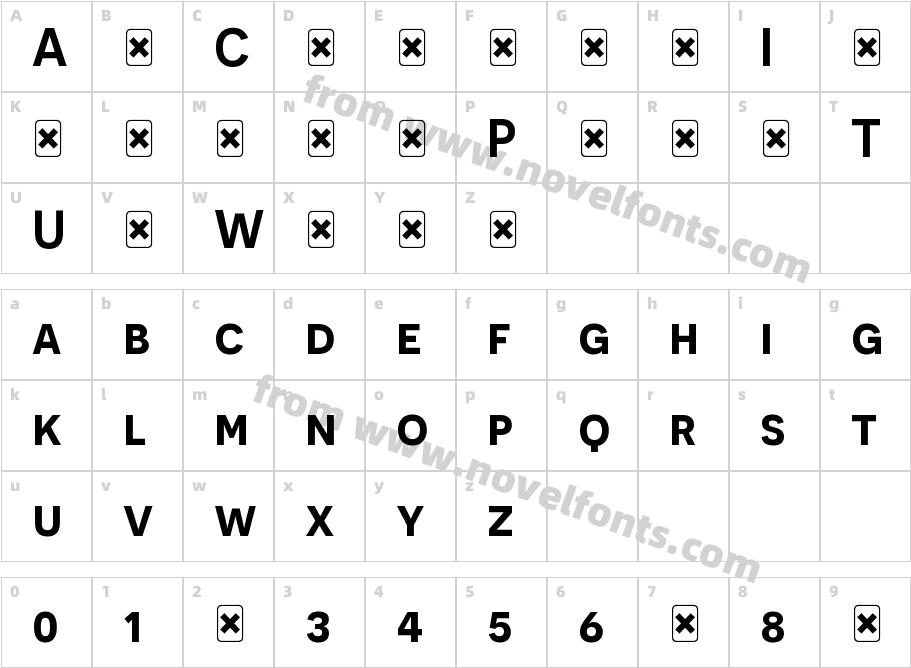 Novecento sans Demi BoldCharacter Map