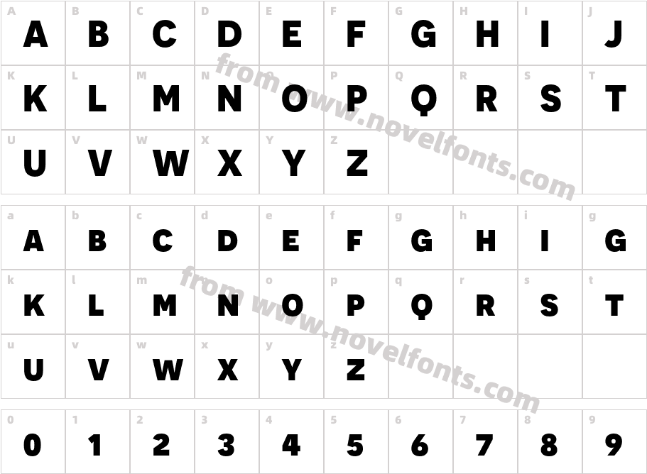 Novecento sans Ultra BoldCharacter Map