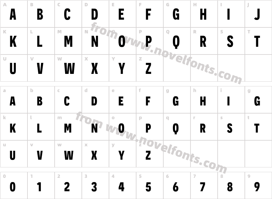 Novecento sans condensed BoldCharacter Map