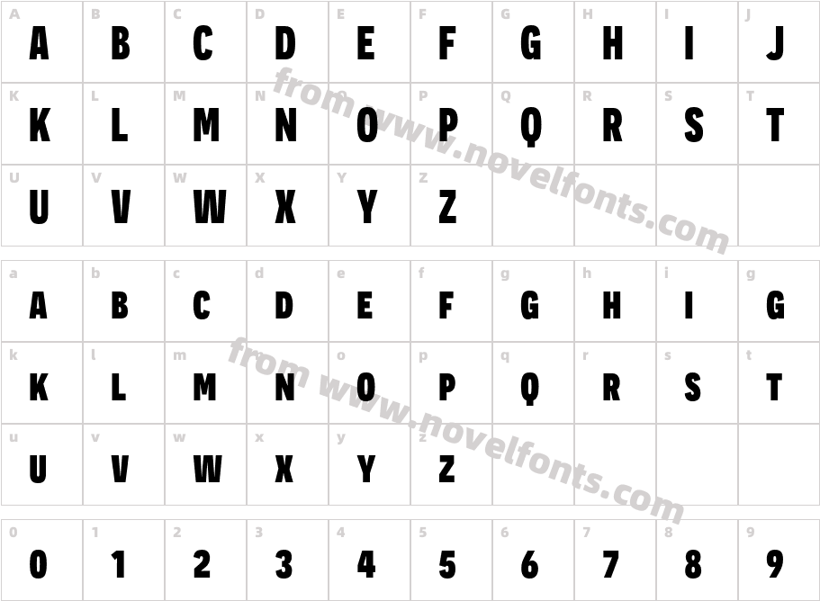 Novecento sans condensed Ultra BoldCharacter Map