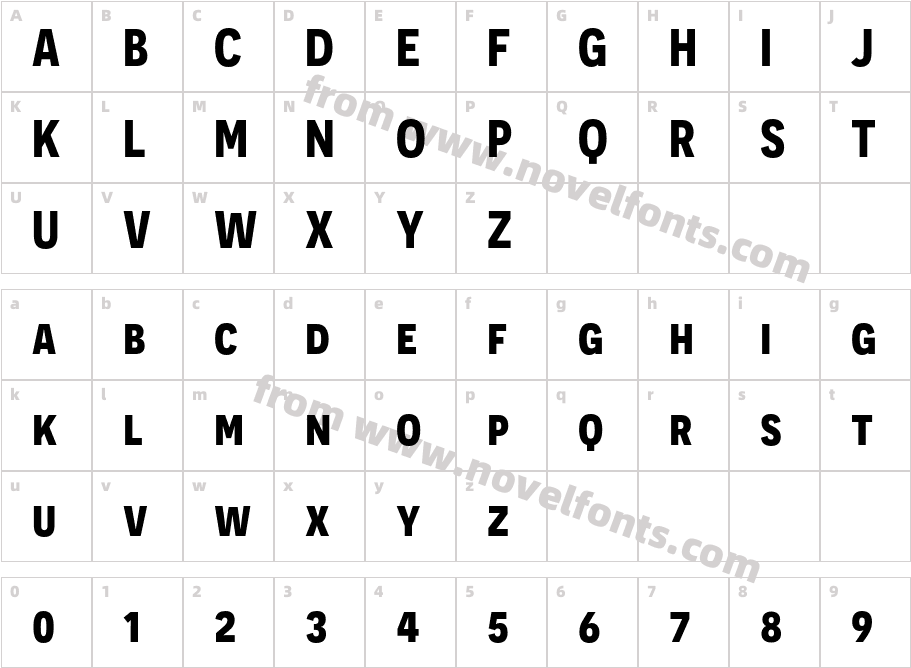 Novecento sans narrow BoldCharacter Map