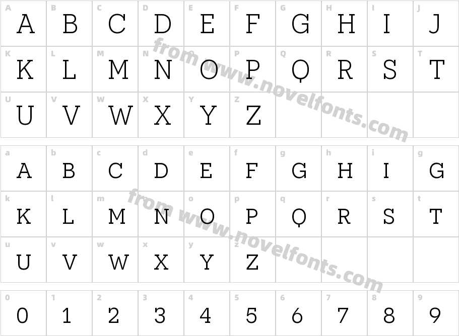 Novecento slab BookCharacter Map