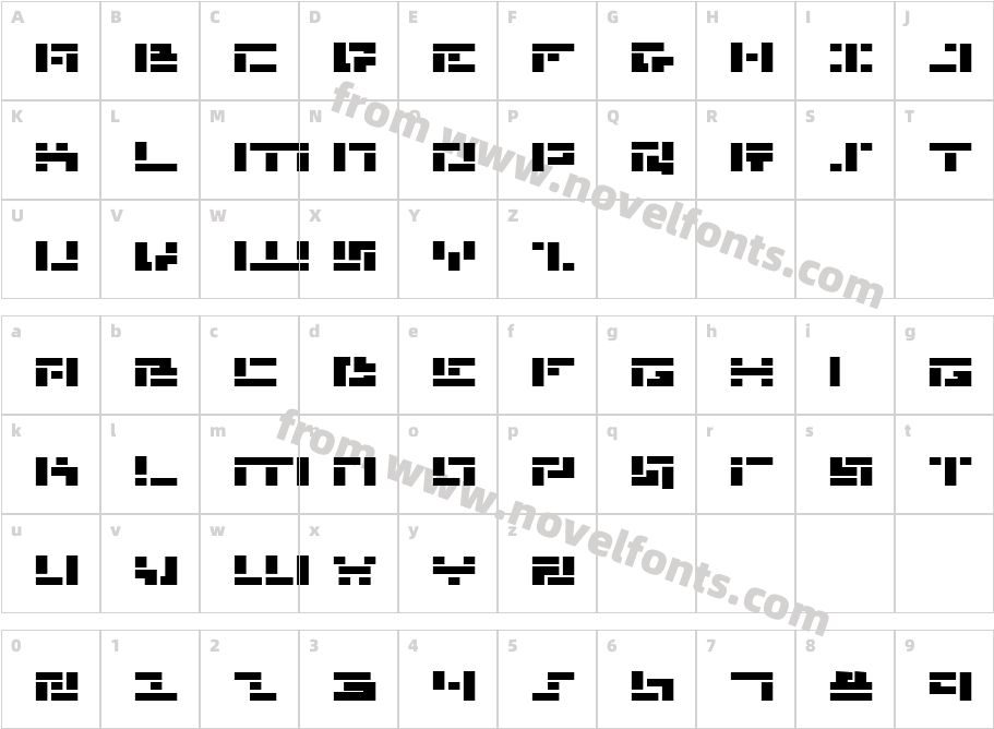 Missile Man Bold ExpCharacter Map