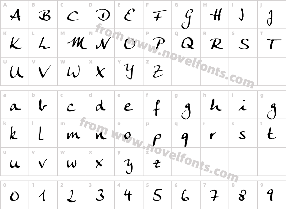 AnkeCalligraphCharacter Map