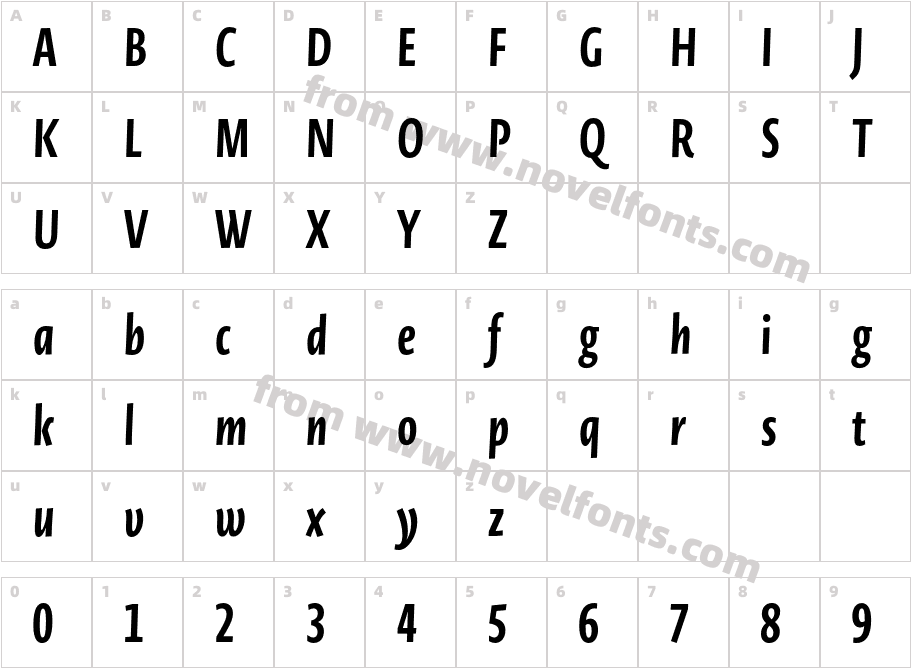 Novel Sans Gr X Cmp Bold ItCharacter Map