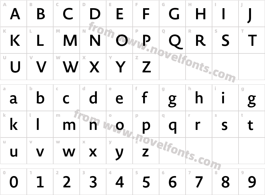 Novel Sans He Semi BdCharacter Map