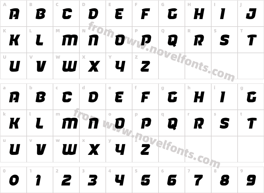 Noxis Personal UseCharacter Map
