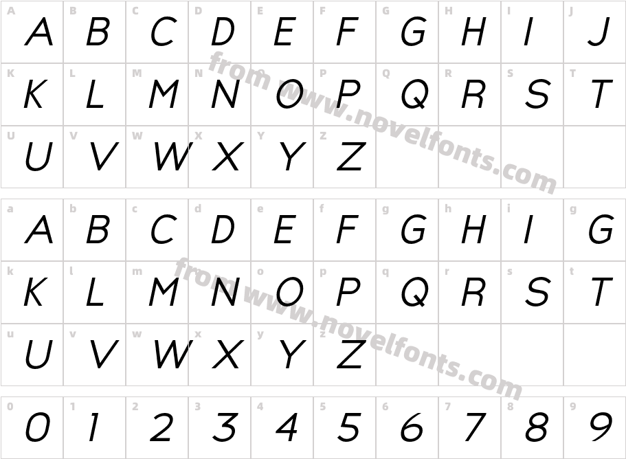 Nsai ItalicCharacter Map
