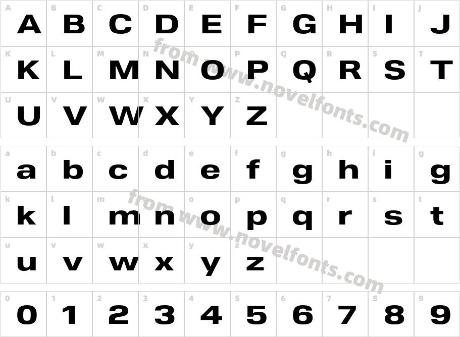 Nuber Next Heavy ExtendedCharacter Map