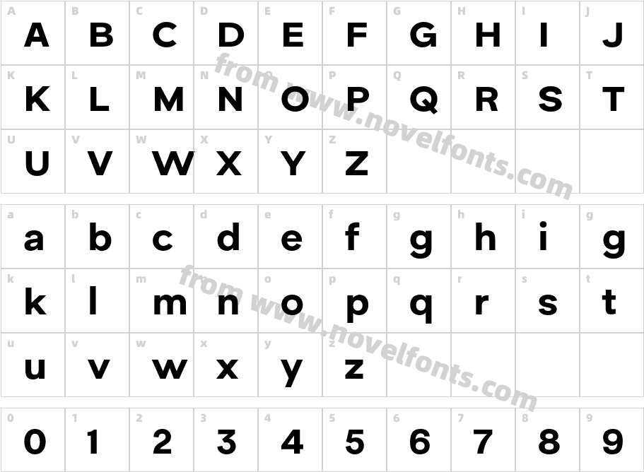Nugros Extra BoldCharacter Map