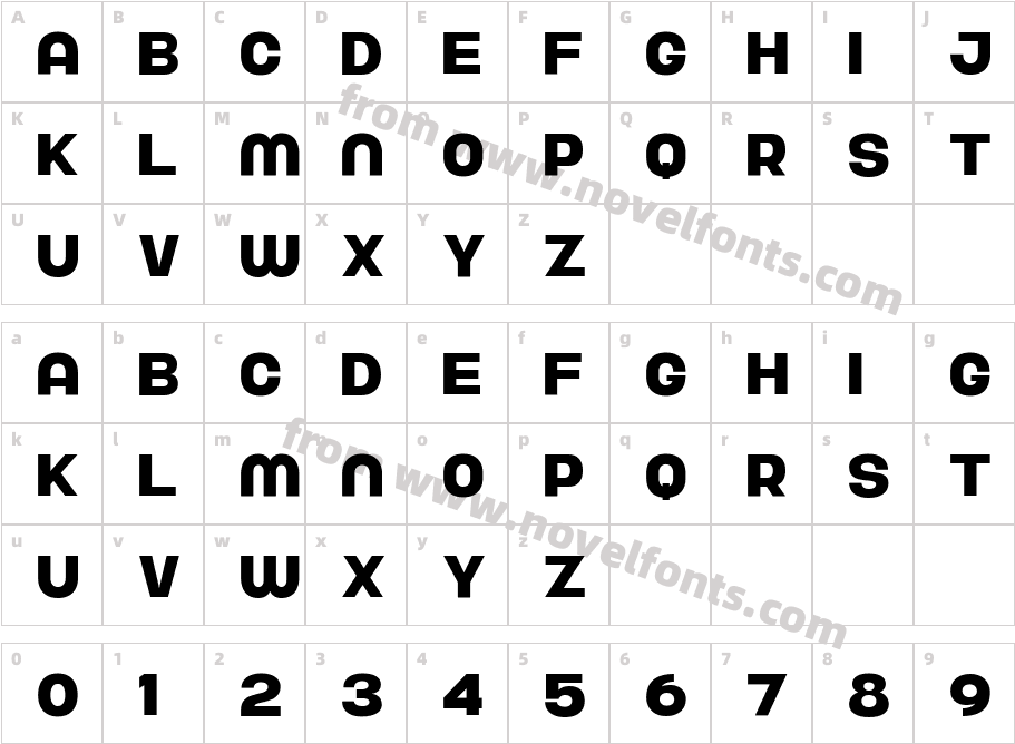 Nura Extra BoldCharacter Map